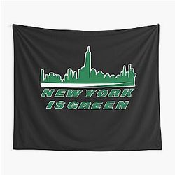Jets New York Green Skyline Tapestry