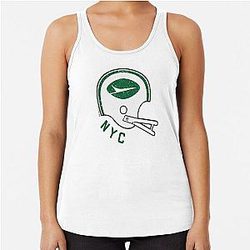 NYC Game Jets Lid Graphic Racerback Tank Top