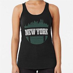 Retro Jets Football Fan NYC Skyline Racerback Tank Top