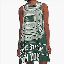 New York Jets MetLife Stadium Vintage A-Line Dress