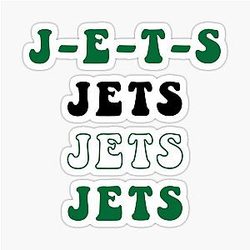 New York Jets Funky Retro JETS Chant Sticker