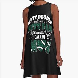 Most People Call Me a Jets Fan Mom A-Line Dress