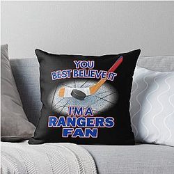 New York Rangers Fan Hockey Throw Pillow