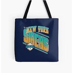 Vintage Aesthetic New York Sirens PWHL Logo All Over Print Tote Bag