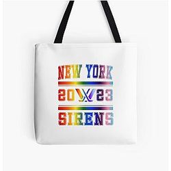 New York Sirens Pride Rainbow Vintage Logo All Over Print Tote Bag