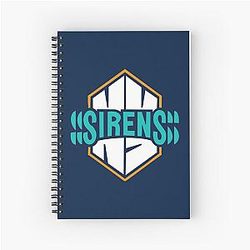 New York Sirens PWHL logo with blue background Spiral Notebook