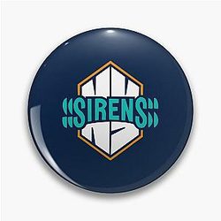 New York Sirens PWHL Logo with Blue Background Pin