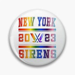New York Sirens Pride Rainbow Vintage Logo Pin
