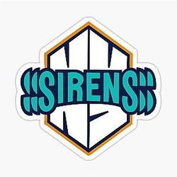 New York Sirens PWHL logo with blue background Sticker