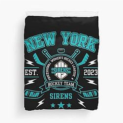 PWHL New York Sirens 2023 Professional Womens Ice Hockey Power Rise Duvet Cover