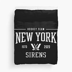 PWHL New York Sirens Professional Women’s Ice Hockey 2025 City Wave Duvet Cover