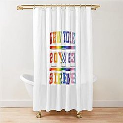 New York Sirens Vintage Logo Rainbow Pride Shower Curtain