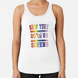 New York Sirens Pride Rainbow PWHL Vintage Logo Racerback Tank