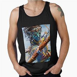 Avatar Neytiri Fire and Ash Pandora Warrior T-Shirt - Sci-Fi Alien Archery Fan Art Tank Top