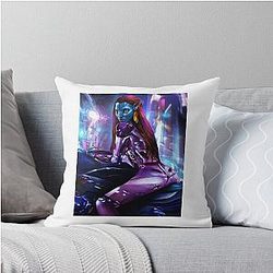 Cyberpunk Neytiri Throw Pillow