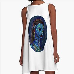 Neytiri Oval Frame A-Line Dress