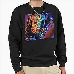Avatar Neytiri Fire Ash Pandora Warrior T-Shirt Sci-Fi Blue Alien Archery Fan Art Pullover Sweatshirt