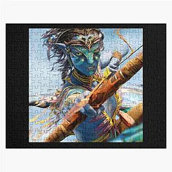 Avatar Neytiri Fire and Ash Pandora Warrior Sci-Fi Blue Alien Archery Fan Art Jigsaw Puzzle