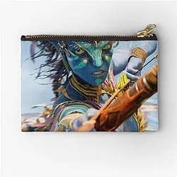 Avatar Neytiri Fire and Ash Pandora Warrior T-Shirt Sci-Fi Blue Alien Archery Fan Art Zipper Pouch