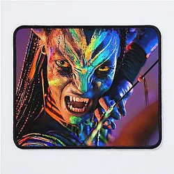 Avatar Neytiri Fire and Ash Pandora Warrior T-Shirt Sci-Fi Blue Alien Archery Fan Art Mouse Pad