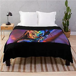 Avatar Neytiri Fire and Ash Pandora Warrior T-Shirt Sci-Fi Blue Alien Archery Fan Art Throw Blanket