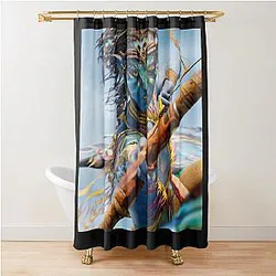 Avatar Pandora Warrior Sci-Fi Blue Alien Archery Fan Art Shower Curtain