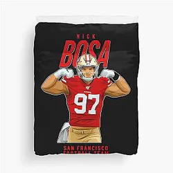 Nick Bosa 97 San Francisco 49ers Football Team Duvet Cover