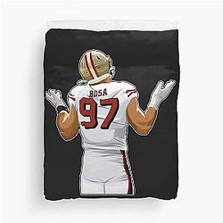 Nick Bosa Sacks Duvet Cover