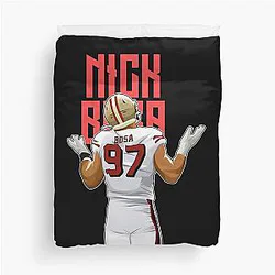 Nick Bosa in Action Bold Duvet Cover