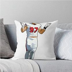 Nick Bosa Celebrates Throw Pillow