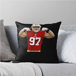 Nick Bosa 97 Strength Throw Pillow