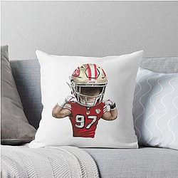San Francisco 49ers Nick Bosa Throw Pillow