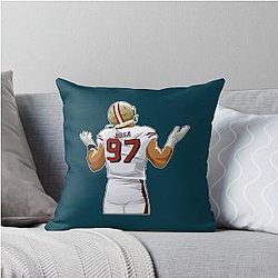 Nick Bosa After Sack Throw Pillow
