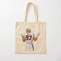 Nick Bosa Sacking Cotton Tote Bag