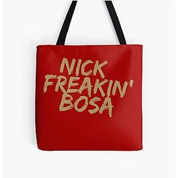 Nick Bosa, San Francisco 49ers, Nick Bosa All Over Print Tote Bag