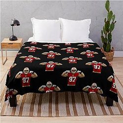 Nick Bosa 97 Strength Throw Blanket