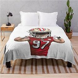 San Francisco 49ers Nick Bosa Throw Blanket