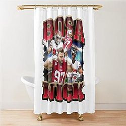 Nick Bosa Football Collage Fan Art Shower Curtain