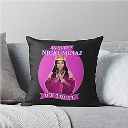 In Nicki Minaj in Pink Throw Pillow