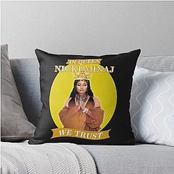 In Queen Nicki Minaj Trust Artwork, in Yellow Throw Pillow