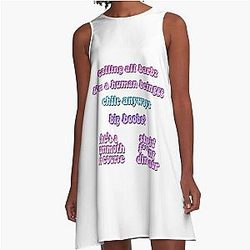 Nicki Minaj Funny Quotes Sticker Pack Meme Sayings Songs Anaconda Barbz Merch Apparel Face Laughing Sleeping Birthday Christmas Gift Fan Art A-Line Dress