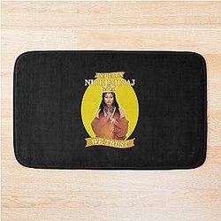 In Nicki Minaj We Trust artwork in yellow bath mat