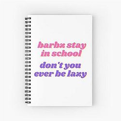 Barbz stay in school Nicki Minaj Spiral Notebook