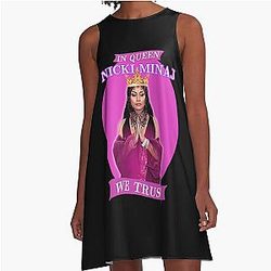 In Nicki Minaj Trust Artwork In Pink A-Line Dress