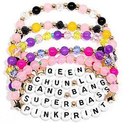 Nicki Minaj Merchandise Gifts Inspired Bracelets Stretch Beaded Friendship Bracelets Shirt Outfit Vinyl Poster Sticker for Fans Women Birthday Christmas