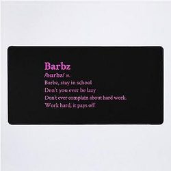 Nicki Minaj Barbz Aesthetic Quote Black Desk Mat