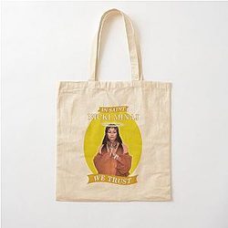In Saint Nicki Minaj We Trust Artwork on Yellow Cotton Tote Bag