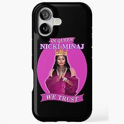 In Queen Nicki Minaj We Trust Artwork in Pink iPhone Case