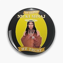 In Saint Nicki Minaj We Trust Artwork Yellow Pin