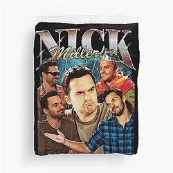 Nick Miller Vintage Tshirt, Nick Miller Retro Fan Tees Duvet Cover